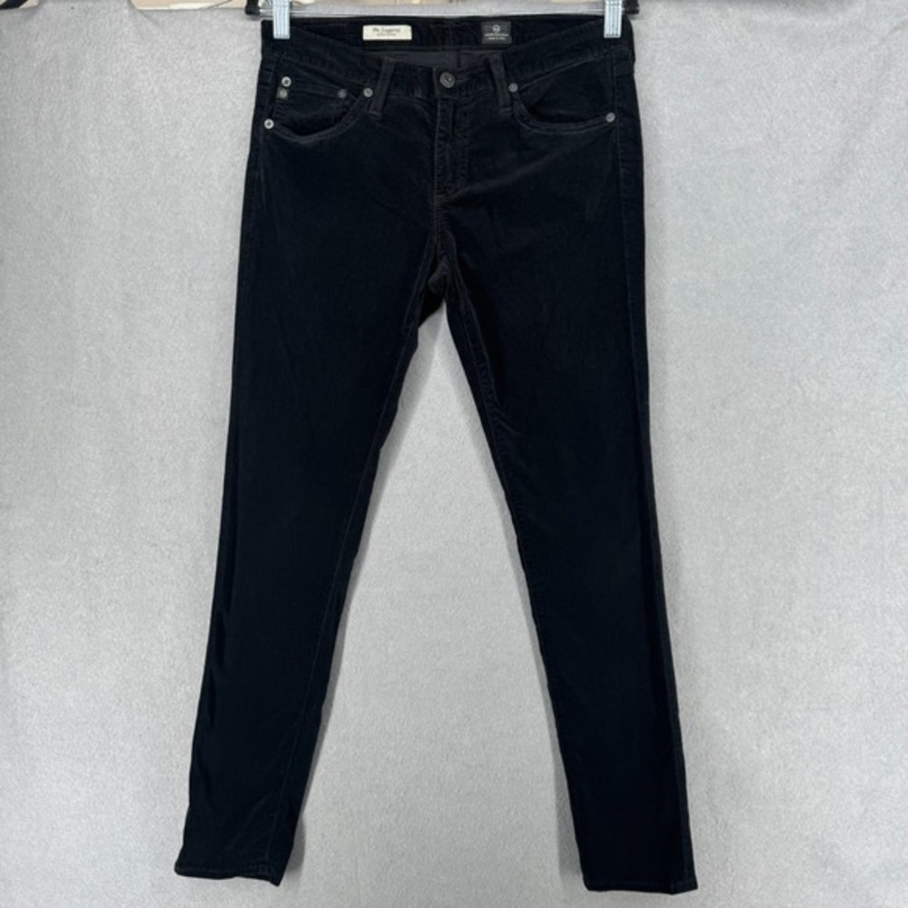 AG Adriano Goldschmied Pants Size 29 R Black Velvet The Legging‎ Super Skinny